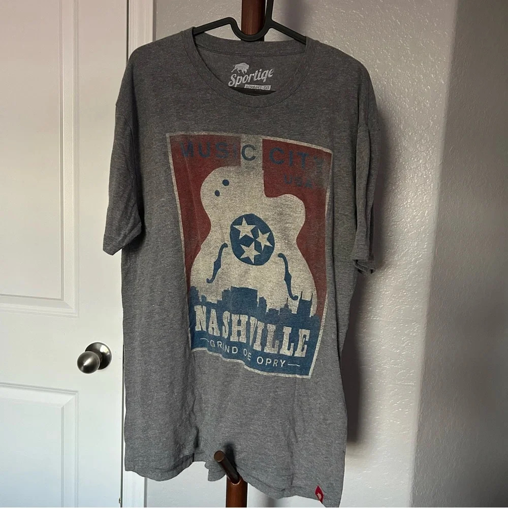M Grey Roman Music City Guitar T Shirt Size L |A11 - Picture 6 of 7